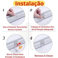 Kit 2 Trava Fechadura com Chave para Porta e Janela em Liga de Alumínio - Segurança Infantil e Anti-Roubo - imagem 4