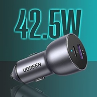 Carregador Veicular U.green 2 em 1: Potência 42.5W PD/USB-C QC3.0 para iPhone e Android - imagem 3