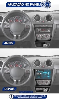 Moldura Painel 2 Din 9" Gol Saveiro Voyage G5 Preto - Instalação Perfeita! - imagem 5