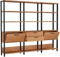 Estante Elegante 3 Torres com Gaveteiro e 2 Portas - Design Moderno em Freijo e Preto Fosco - imagem 2