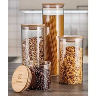 Potes Herméticos Porta-Mantimentos com Tampa de Bambu Electrolux - 4 Unidades | Armazenamento Elegante e Saudável - imagem 3