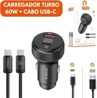 Carregador Veicular Turbo 60W USB-C + USB-A: Duas Entradas Super Rápido para iOS e Android - imagem 2