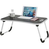 Mesa Portátil Dobrável com Suporte para Tablet e Copos - 60x27 cm - Ideal para Home Office, Sofá e Cama - imagem 2