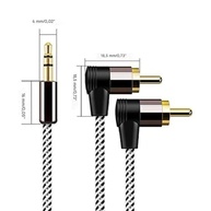 Cabo P2 3.5mm para 2 RCA 90° BolaAzul: Som Imersivo e Conexão Perfeita - imagem 5