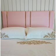 Cabeceira Estofada Antialérgica Adesiva Módulo Único Rosa para Cama Queen 1,60m - imagem 2