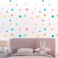 Adesivo de Parede Infantil Bolinhas Pedrinhas Coloridas - Lavável, Seguro e Fácil Aplicação para Decoração do Quarto de Bebê - imagem 4