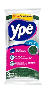 Esponja Multiuso Ypê com Tecnologia Antibacteriana - 3 Unidades - imagem 3