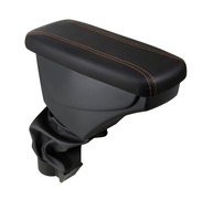Apoio de Braço Premium Courvin Preto com Costura Laranja para Fiat Argo, Cronos e Strada - imagem 1