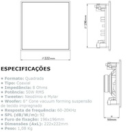 Arandela Quadrada Frahm 6" 50W Alumínio: Som Impecável e Design Moderno - imagem 3