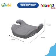Assento de Carro Infantil Elevação Replay Kids Fit Up Cinza - Segurança e Conforto para Crianças de 3 a 12 Anos - imagem 3