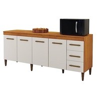 Balcão Atenas 4 Portas e 3 Gavetas Kaiki Móveis Nature/off White - Organização e Estilo para sua Cozinha - imagem 5