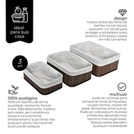 Jogo de 3 Cestos Organizadores de Bambu Natural - Design Elegante para Casa e Banheiro - imagem 4