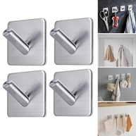Kit 4 Ganchos Inox Adesivo Reforçado - Multiuso para Banheiro, Quarto e Cozinha - imagem 4