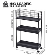 KINGRACK Carrinho de Metal com Rodas 3 Camadas - Organizador Móvel para Banheiro, Cozinha e Lavanderia - imagem 4