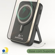 Power Bank 10.000mAh Indução Magnética, Carregamento Rápido e 4 Cabos Integrados (Preto) - imagem 5