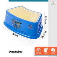 Banquinho Degrau Infantil Patrulha Canina - Azul Chase | Apoio Pés Antiderrapante e Resistente - imagem 3