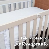 Tela Respirável Antissufocante para Berço Americano - 2 Peças Brancas com Proteção Total para Bebês - imagem 4