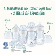 NUK Kit Starter Mamadeiras Anticólica Essence Smart Flow 150ml + 270ml - Bicos M/L - imagem 3