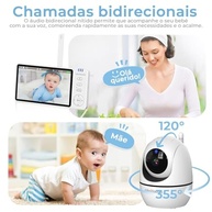 Monitor de Bebê OLANENEM 5" com Câmera 360°, Visão Noturna, Áudio Bidirecional e Bateria de 10h - imagem 4