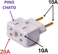 Kit 3 Adaptadores Tomada Universal Benjamin Bob Esponja 10A/20A Bivolt - imagem 3