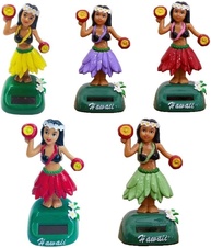 Figura Hula Solar Amarela: Decoração Divertida para Carro e Casa | Boneca Havaiana Balançando - imagem 3