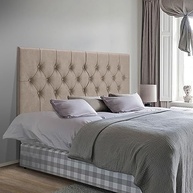 Cabeceira Capitonê para Cama Box Casal Queen 1,60m - Design Sofisticado em Suede Bege - imagem 3