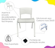 Conjunto Mesa e 2 Cadeiras Infantil Branco - Ideal para Estudos e Brinquedoteca - imagem 5