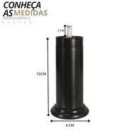 Pé Cama Box Preto com Rosca + Bucha Americana - 6 Unidades | Solução Ideal para Sustentação e Nivelamento - imagem 3