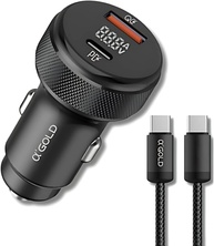 Carregador Veicular Turbo 60W USB-C + USB-A: Duas Entradas Super Rápido para iOS e Android - imagem 1