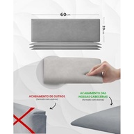 Cabeceira Modular Estofada para Cama de Casal Bege | Instalação Fácil sem Furos - imagem 5
