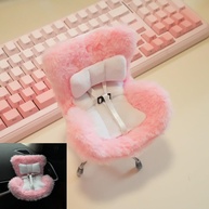 Assento de Carro Labubu Rosa: Cadeira Pelúcia Macia com Almofada e Suporte para Mesa - imagem 1