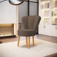 Cadeira Poltrona Recepção Veludo Marrom | Design Moderno e Conforto Premium MOBLAN - imagem 3