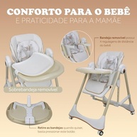 Cadeira de Alimentação Premium 2 em 1 com Regulagens Ajustáveis para Bebês (Branco) - imagem 4
