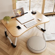 Mesa Portátil Dobrável Amadeirada para Notebook - Ideal para Home Office, Sofá e Cama - imagem 1