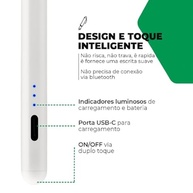 Caneta Stylus Premium para iPad: Palm Rejection, Ponta 1.0mm e Ímã - Branca - imagem 5
