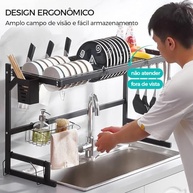 Escorredor de Louça Suspenso 65cm Premium - Organizador de Cozinha com Grande Capacidade - imagem 4