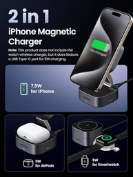 UGREEN Carregador Magnético Dobrável 2 em 1: iPhone & AirPods Sempre Carregados! - imagem 3