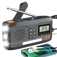Rádio Meteorológico de Emergência 7400mWh: Solar, Manivela, AM/FM/NOAA e Carregador Celular - imagem 2