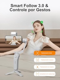 KOSCHEAL Gimbal Estabilizador Celular 3 Eixos: Vlogs Incríveis com Rotação 360° e SmartFollow 3.0 - imagem 3