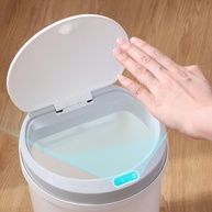 Lixeira Automatica Usb Branco Cinza 5 Litros Sensor Proximidade Recarregável Para Banheiro Cozinha Sala Escritório - imagem 2
