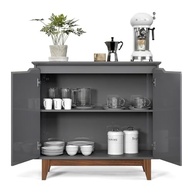 Buffet Flow 2 Portas Cinza - Aparador Moderno com Prateleira Ajustável para Sala de Jantar - imagem 2