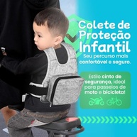 Colete de Segurança Infantil para Garupa, Ajustável 60-110cm, Dobrável, com Faixas Refletivas, para Crianças 2-12 Anos - imagem 3