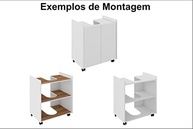 Gabinete para Pia de Coluna Banheiro Eccos – Design Moderno, 2 Portas e Rodízios - imagem 4