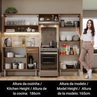 Cozinha Compacta Madesa Emilly Pop com Armário e Balcão Rustic - Design Moderno e Funcional - imagem 5
