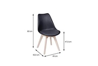 Cadeira Eames Eiffel Botone Preta com Base em Madeira - Design Moderno e Conforto - imagem 3