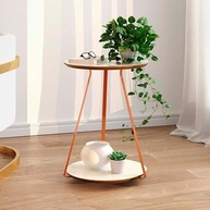 Mesinha Lateral Sofia - Design Redondo com Pés de Ferro em Cobre | Decoração Moderna para Cômodos Pequenos - imagem 3