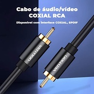 Cabo Coaxial RCA Áudio/Vídeo Digital SPDIF 1,5m Vention - Conexão Premium - imagem 3