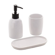 LYOR Conjunto 3 Peças para Banheiro Cerâmica Londres Branco e Preto - Design Moderno e Funcional - imagem 2