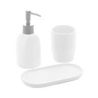 LYOR Conjunto 3 Peças Banheiro Cerâmica Londres Branco e Prata - Design Sofisticado e Funcional - imagem 2