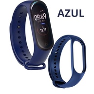 Kit 3 Pulseiras para MI Band 3 e 4 Cores Preto Azul e Cinza Silicone Bracelete Com Pino Resistente Prova DÁgua - imagem 5